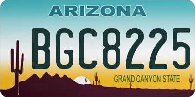 AZ license plate BGC8225