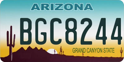 AZ license plate BGC8244