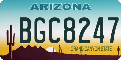 AZ license plate BGC8247
