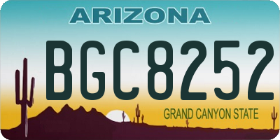 AZ license plate BGC8252