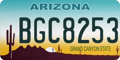 AZ license plate BGC8253