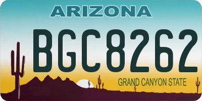 AZ license plate BGC8262