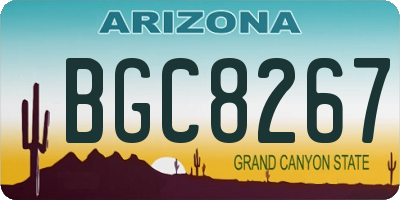 AZ license plate BGC8267