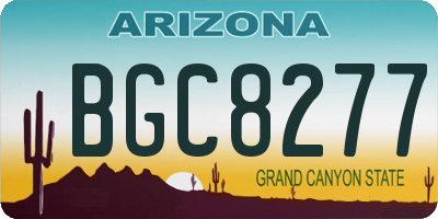 AZ license plate BGC8277