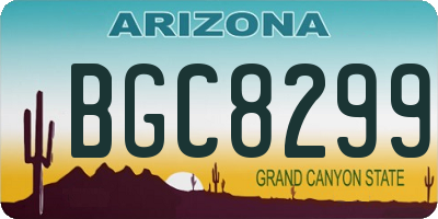 AZ license plate BGC8299