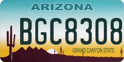 AZ license plate BGC8308
