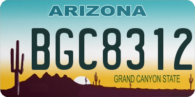 AZ license plate BGC8312