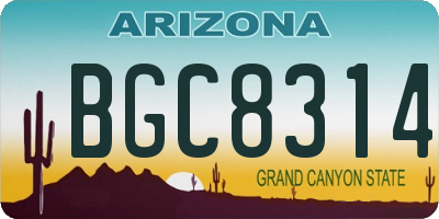 AZ license plate BGC8314
