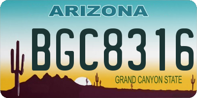AZ license plate BGC8316