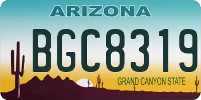 AZ license plate BGC8319