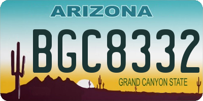 AZ license plate BGC8332