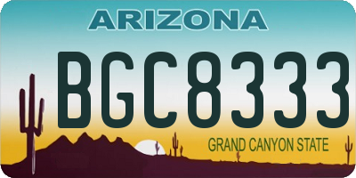 AZ license plate BGC8333