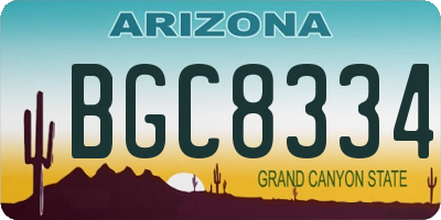 AZ license plate BGC8334