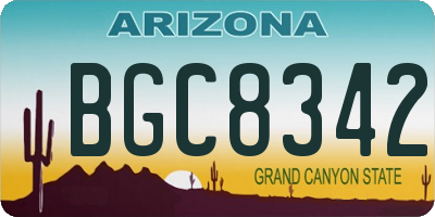 AZ license plate BGC8342