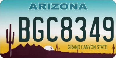AZ license plate BGC8349