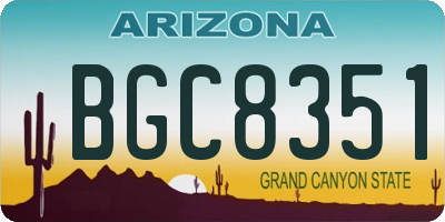 AZ license plate BGC8351