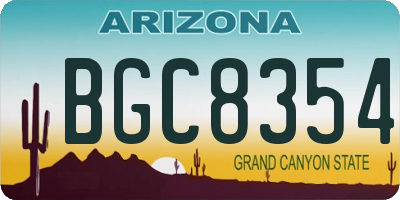 AZ license plate BGC8354