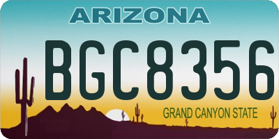AZ license plate BGC8356