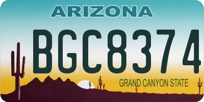 AZ license plate BGC8374