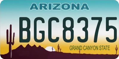 AZ license plate BGC8375