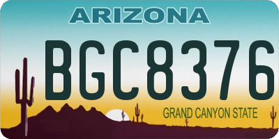 AZ license plate BGC8376