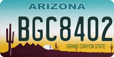 AZ license plate BGC8402