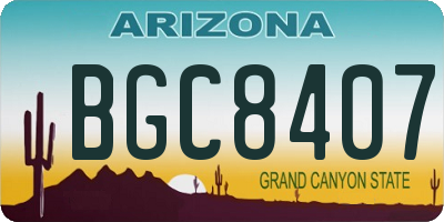 AZ license plate BGC8407