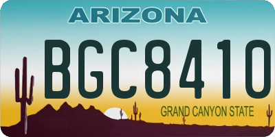 AZ license plate BGC8410
