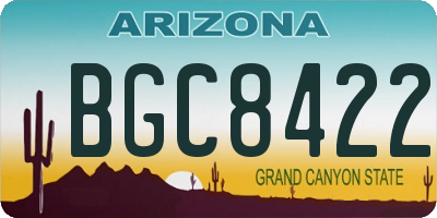 AZ license plate BGC8422