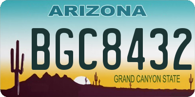 AZ license plate BGC8432