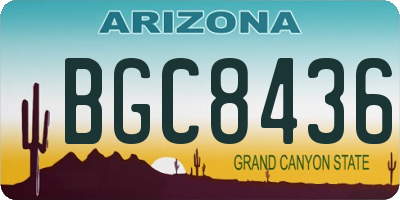 AZ license plate BGC8436