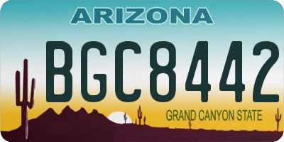 AZ license plate BGC8442