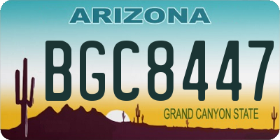 AZ license plate BGC8447