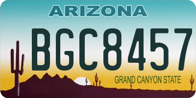 AZ license plate BGC8457