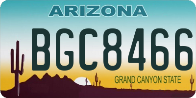 AZ license plate BGC8466