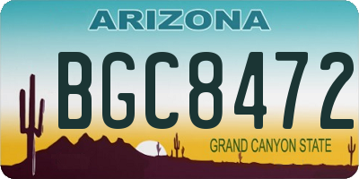 AZ license plate BGC8472