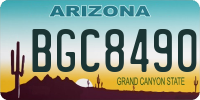 AZ license plate BGC8490
