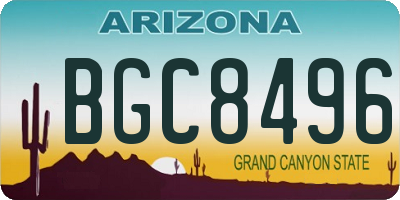 AZ license plate BGC8496