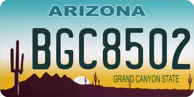 AZ license plate BGC8502