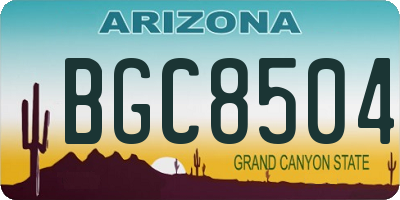 AZ license plate BGC8504