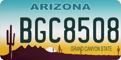 AZ license plate BGC8508