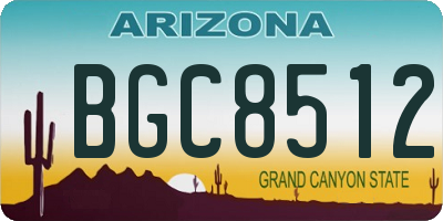 AZ license plate BGC8512