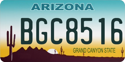 AZ license plate BGC8516