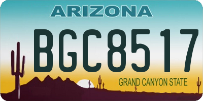 AZ license plate BGC8517
