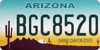 AZ license plate BGC8520
