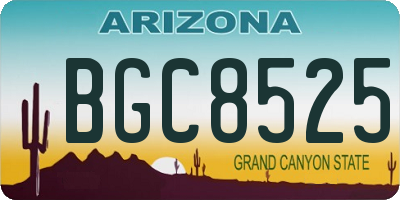 AZ license plate BGC8525