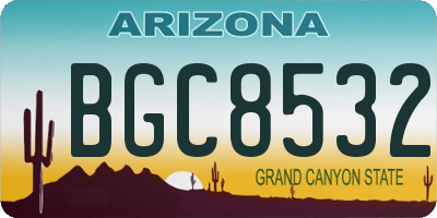 AZ license plate BGC8532