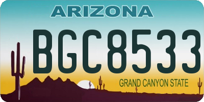 AZ license plate BGC8533