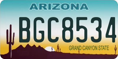 AZ license plate BGC8534