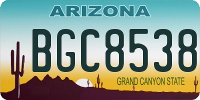 AZ license plate BGC8538